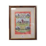 A reproduction Victorian poster, Golf Waltzes, Far and Sure, by J Dalziel, Edinburgh