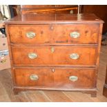 A 19th century walnut secretaire chest, the secretaire drawer above two long drawers, 102 cm wide