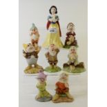 A set of seven Royal Doulton figures from the Snow White collection, Snow White, SW1, Doc, SW2,