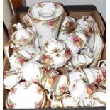 A Royal Albert Old Country Roses pattern part tea and dinner service, with other matching items (
