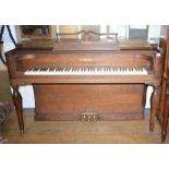 A Chickering square cased type piano, in a walnut case, on inverted octagonal baluster legs, 158