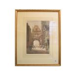 Victor Noble Rainbird, Amiens, watercolour, signed, 35 x 26 cm, and its pair, Rouen (2)