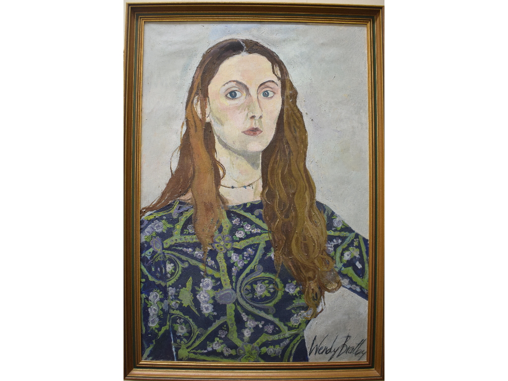 Wendy Bratby, self portrait, oil on canvas, signed, 91 x 60 cm