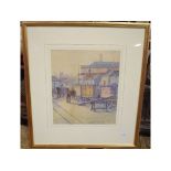 M Allport, coal wagons, watercolour, signed and dated 1889, 32.5 x 27.5 cm, and A B Waller, the