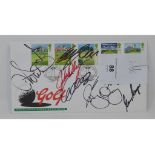 A 5th July 1994 Turnberry Golf first day cover, signed by seven players including Ian Poulter,