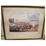 A pair of limited edition Denis Dighton Battle of Waterloo coloured prints, signed in pencil, 824/