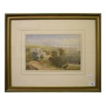 David Cox Jnr (1809-1885), a castle ruin, watercolour, 22 x 34 cm