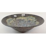 A large Roger Cockram bowl, decorated reptiles, 38 cm diameter