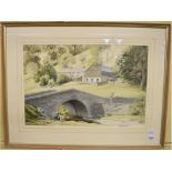 Tom Brummell, Sadgill, Cumbria, watercolour, signed and dated '89, inscribed verso, 32.5 x 49 cm