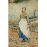 Walter Langley (1852-1922), The Lass Who Loves a Sailor, watercolour, signed, dated 1892 and