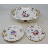 An early Victorian porcelain botanical dessert service, with gilt decoration, comprising a