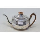 A George III silver teapot, with engraved decoration, Alice & George Burrows II, London 1803,