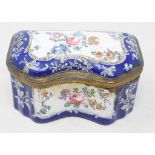 A 19th century enamel travelling ink set, with floral decoration, the gilt metal interior with an