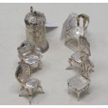 A Continental silver coloured metal miniature chair, import marks for London 1903, four other