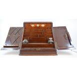 A late Victorian mahogany tabletop stationery box, 32 cm wide