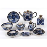 A Chinese export blue and white porcelain part tea and coffee service, comprising a teapot and