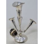 An early 20th century silver four division epergne, on a circular base, Birmingham 1916 Report by GH
