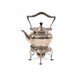 An Art Nouveau silver kettle on stand, with burner, monogrammed, Sheffield 1906, approx. 32.8 ozt (