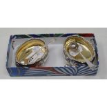 A pair of George III silver and silver gilt salts, on pad feet, Robert Hennell, London 1772, with