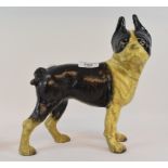 A painted metal doorstop, in the form of a Boston Terrier, 25 cm high