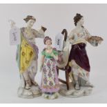 A late 19th century Samson porcelain figure, of a lady artist, holding her palate, 21.5 cm high,