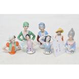 Seven porcelain half dolls, the tallest 7.5 cm (7)