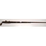 A 19th century Japanese type flintlock musket, 132 cm long
