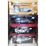 An Autoart 1:18 die-cast model Porsche 917K, and three others, all boxed (4)