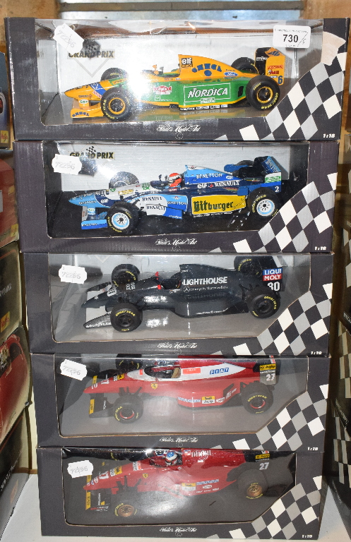 A Paul's Model Art 1:18 die-cast model Benetton Ford B 193 Riccardo Patrese, and four others, all