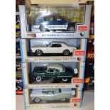 A Sun Star 1:18 die-cast model '67 Mercury Cougar XR7, and four others, all boxed (5)
