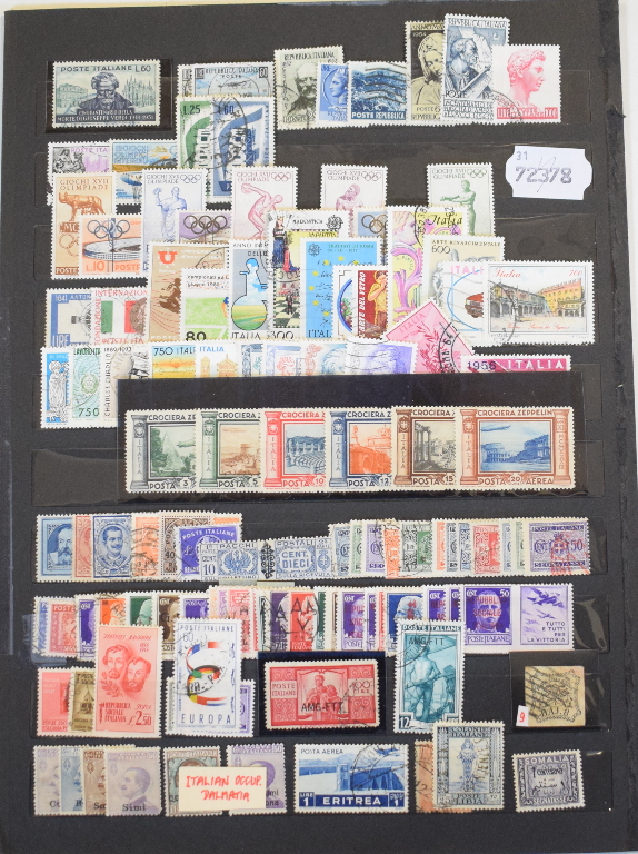 A group of Italian stamps, used and unused with better values, including Zeppelin set