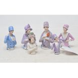 Six porcelain half dolls, the tallest 8 cm (6)