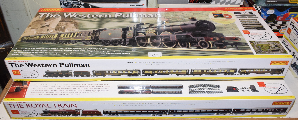 A Hornby 00 gauge train set, The Western Pullman, R 1048, and another, The Royal Train, R 1057, both