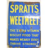 An early 20th century enamel advertising sign, SPRATT'S WEETMEET, 51 cm wide