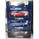 A Revell Metal 1:18 die-cast model BMW 850i Coupé, and three others, all boxed (4)