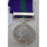 A General Service Medal 1918-62, with Canal Zone bar, unnamed, and a box Report by RB Not a copy