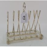 A plated golf club toast rack, 15.5 cm high Modern