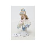 A Goebel porcelain half doll, Jenny Lind, impressed mark to back, 15 cm high Report by GH Good