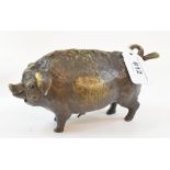 A novelty table bell, in the form of a pig Modern Report by RB Good condition as brand new. The bell