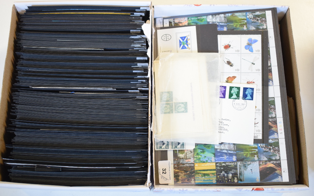 A large group of assorted mint GB stamps, including blocks, part sheets and mini sheets, and other