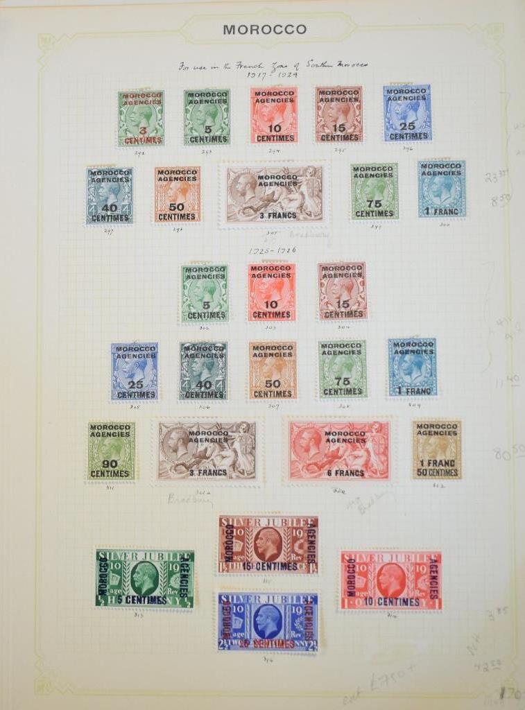 A group of Morocco Agencies stamps, EDVII - GV, on album leaves with sets and a large number of