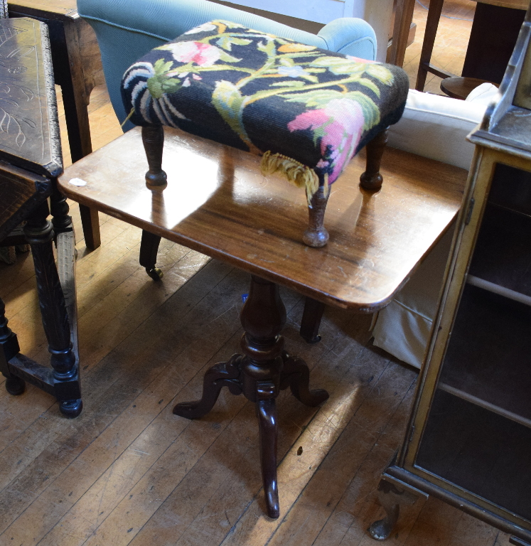 An Edwardian inlaid mahogany oval occasional table, 92 cm wide, another similar, two other tables, - Image 3 of 3