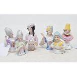 Six porcelain half dolls, the tallest 7 cm (6)