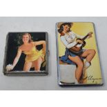 Two pin-up girls cigarette cases Report Modern Report by GH They are plated