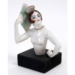 A Dressel & Kister Art Deco porcelain half doll, nude, Mademoiselle Camargo dancing with arms