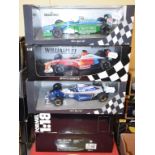 A Minichamps 1:18 die-cast model Williams F1 Supertec FW21 A Zanardi 1999, and four others, all