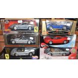 A Bburago 1:18 Dodge Viper GTS Coupé 1996, and five other model vehicles, all boxed (6)