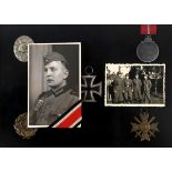 A group of mid 20th century German items, belonging to Wilhelm Bohn, including an iron cross,