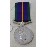 An Accumulated Campaign Service Medal 2011, with sterling silver hallmarks, name erased