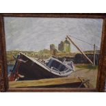 Harold Ratcliffe, Amlwch Port, Anglesey, oil on board, inscribed on a label verso, 34.5 x 44 cm